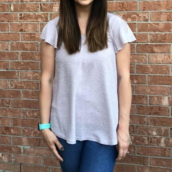 Lavender Ruffle Sleeve Top - Picture 4 of 4